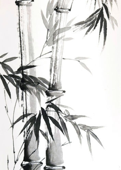 Deux bambous - 69,5X35,5