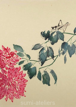 Blumen und Insekt von Qi Baishi - 29X29