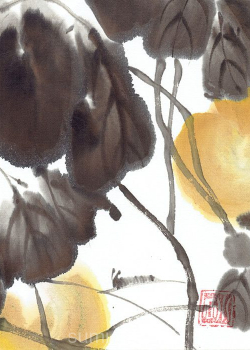 Raupe und Quitten - 19,2x14,5