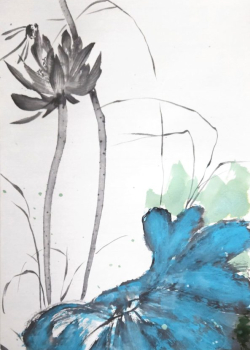 Lotus bleu - 70x34,5